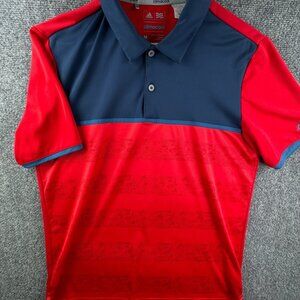 Adidas Polo Shirt 1 Of 1 Sample Medium Red Blue Short Sleeve Golf Climacool Men